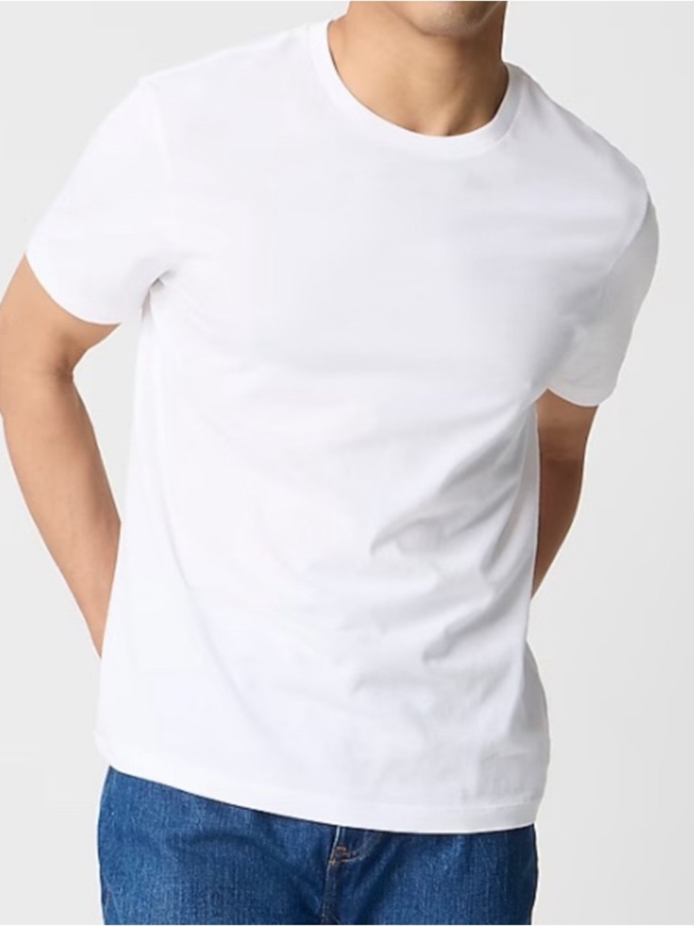 NWT J. Crew Men's White Slim Washed Jersey Tee Sz Small